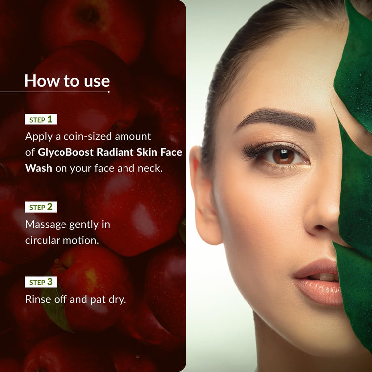 Lotus Botanicals GlycoBoost Radiant Skin Face Wash with Glycolic Acid & Red Apple| Micro Exfoliant Clenaser| Radiant Complexion | No Toxic Chemicals | No Sulphates | No Silicones | Suitable for All Skin Types | 100g
