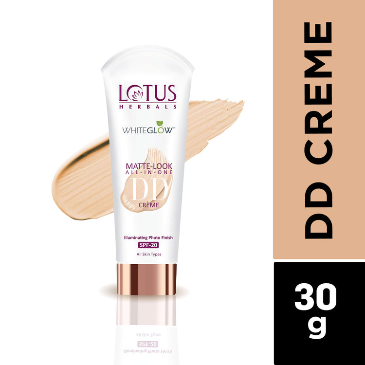 Lotus Herbals Whiteglow Matte Look All In One DD Cream - Pink Beige | SPF 20 | All Skin Types | 30g