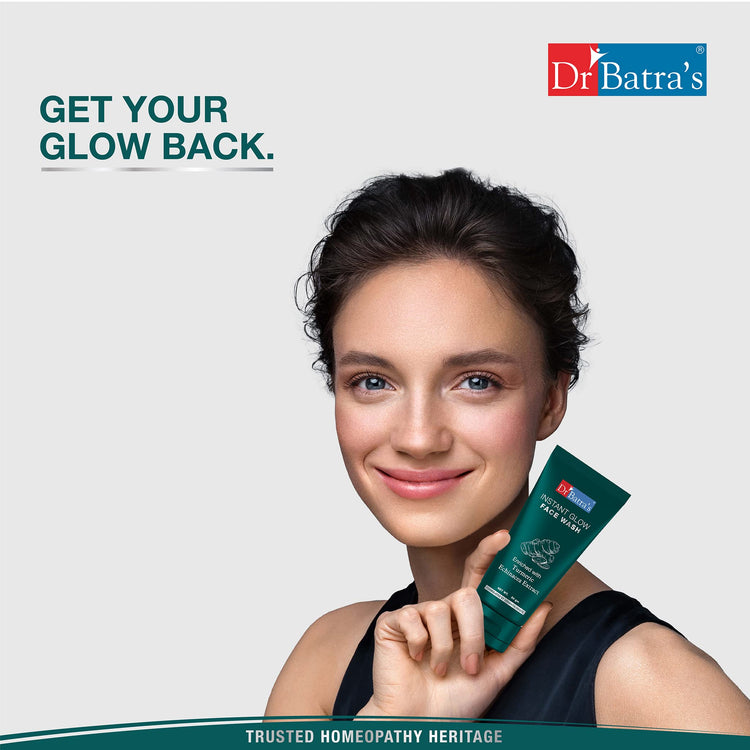 Dr Batra's Instant Glow Face Wash, Enriched with Echinacea & Turmeric, Repairs Skin Damage, Prevents infections, Face Wash for Skin Complexion & Glowing skin, Paraben & Silicone free(100g)