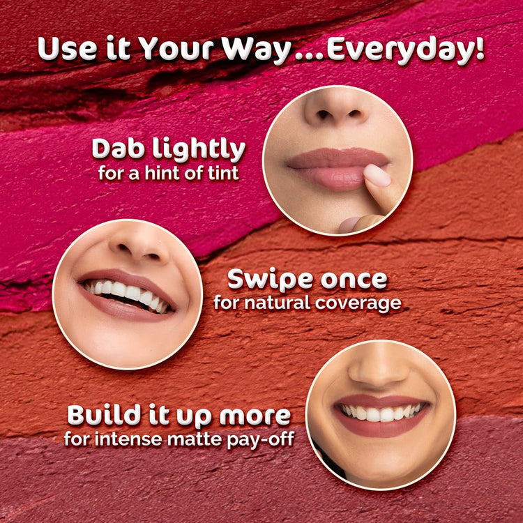 Mamaearth Moisture Matte Longstay Lipstick With Avocado Oil & Vitamin E For 12 Hour Long Stay - 11 Cherry Punch -2 G