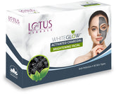 Lotus Herbals WhiteGlow Activated Charcoal Brightening 4 in 1 Facial Kit | Tea Tree | Oil Control & Anti Pollution | Salon Grade | All Skin Types | 188g