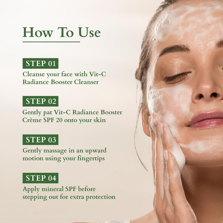 Lotus Organics+ Vitamin - C Radiance Booster Cleanser | 100% Certified Organic Lemon Verbena | Removes Dirt & Excess Sebum | All Skin Types | 100gm