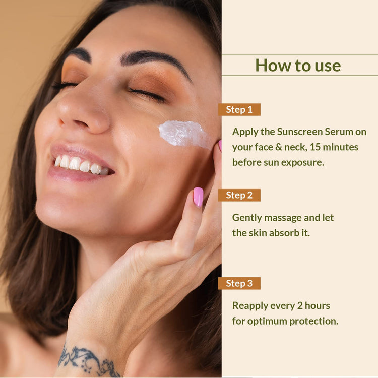 Lotus Botanicals Sandalwood & Hyaluronic Acid Glow and Hydrating Sunscreen Serum | SPF 50+ | PA+++ | Daily Sun Protection | Sandalwood-infused Sunscreen with Hyaluronic Acid I Invisible Shield Formula | Water Resistant | No White Cast | Suitable for All S