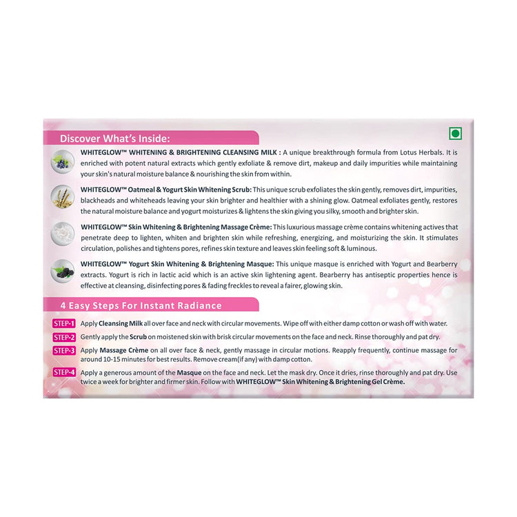 Lotus Herbals Whiteglow Insta Glow 4 In 1 Facial Kit, 160g
