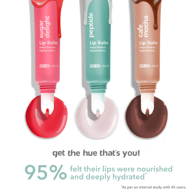 Lotus Herbals Peptide Lip Balm with SPF 15 for Dry and Chapped Lips, Repairs and Plumps Skin, Glossy Finish, With Hyaluronic Acid and Vitamin E, No Tint, Vanilla Scent, Vegan, For Men and Women (Transparent, 10gm)