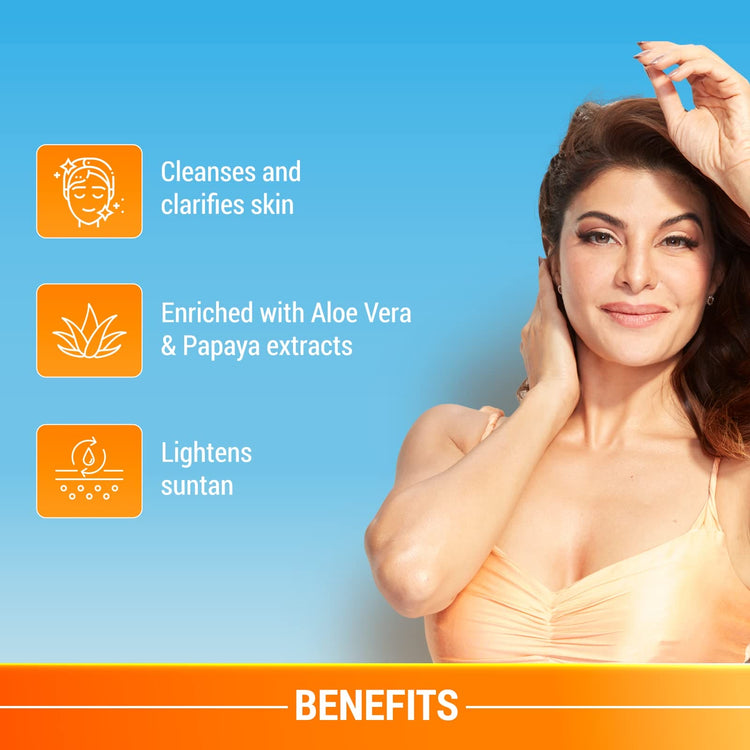 Lotus Herbals Safe Sun DeTAN After-Sun Face Wash Gel | Papaya & Aloe Vera |Preservative free, enriched with natural actives| All Skin Types | 100g