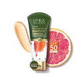 LOTUS BOTANICALS Vitamin C Skin Brightening Mattefluid Sunscreen Spf 50 Pa+++ 100X Vitamin C B Sun Protection Brightens,No White Cast Water Resistant All Skin Types For Men & Women (50g)