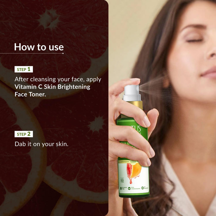 Lotus Botanicals Vitamin C Skin Brightening Face Face Toner 50ml | Brightens Skin Tone Protects from Environmental Aggressors