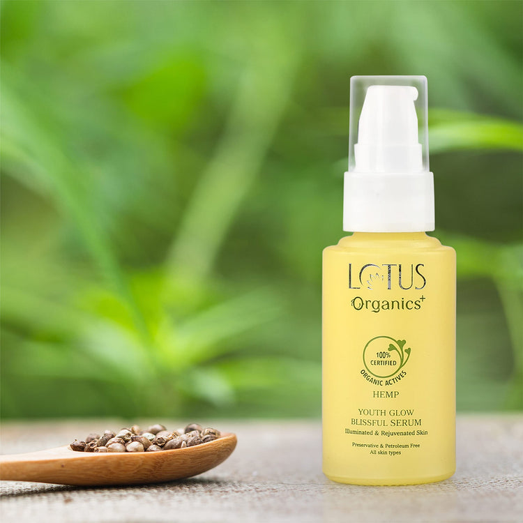 Lotus Organics+ Youth Glow Face Blissful Serum | Moisturising & Nourishing | For All Skin Types | 30ml, Yellow