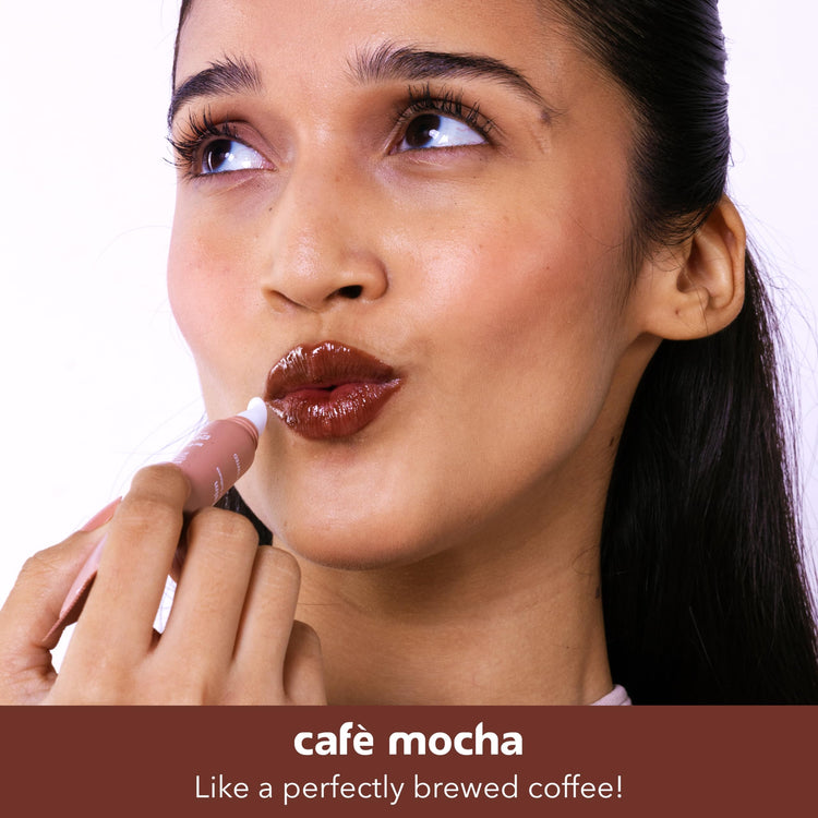 Lotus Herbals Café Mocha Lip Balm with SPF 15 for Dry and Chapped Lips, Moisturises, Softens, and Repairs Skin, Glossy Finish, With Vitamin E, Brown Tint, (Brown,10g)