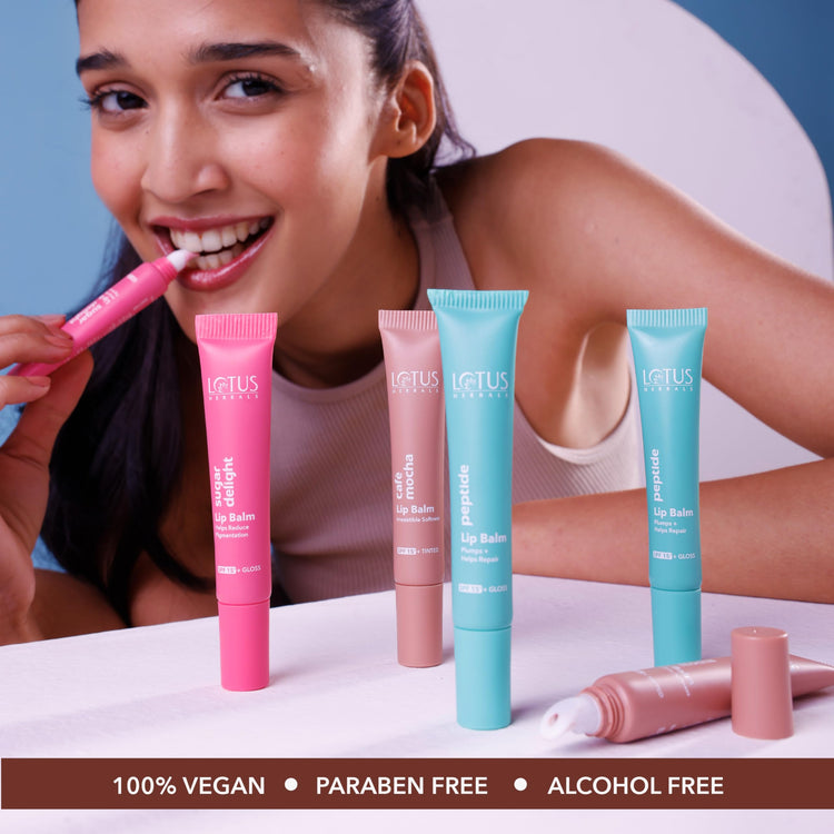 Lotus Herbals Café Mocha Lip Balm with SPF 15 for Dry and Chapped Lips, Moisturises, Softens, and Repairs Skin, Glossy Finish, With Vitamin E, Brown Tint, (Brown,10g)