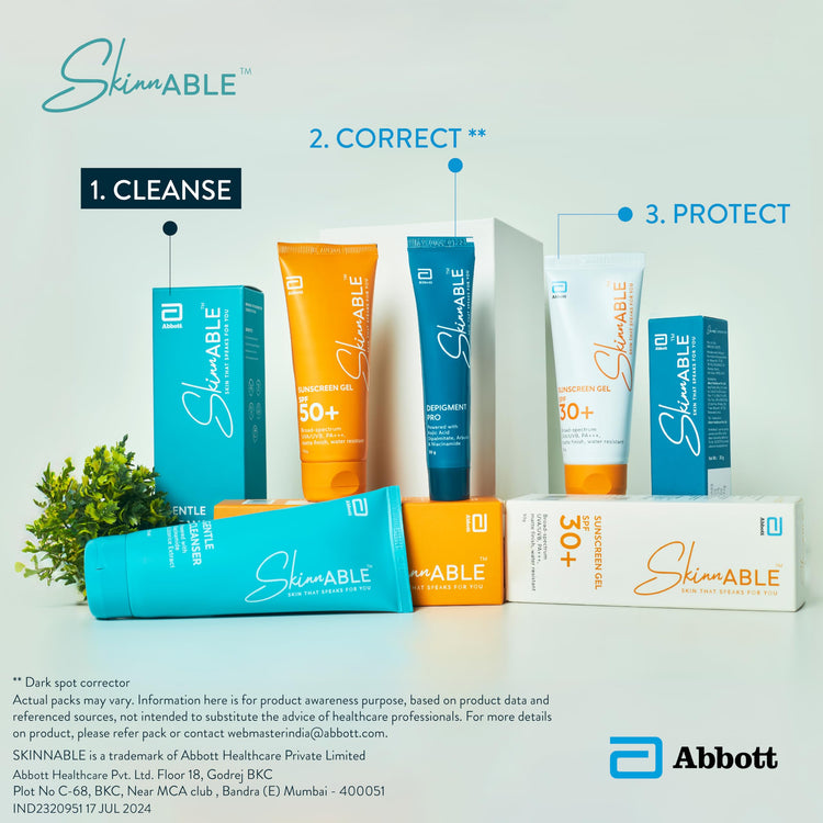 Abbott Skinnable Gentle Cleanser with Niacinamide, licorice glycolic extract, glycerin,Glyceryl laurate, Lactic acid, pH balanced,Paraben free,Soap free,anti-acne facewash for Women & Men 100ml*2 Pack