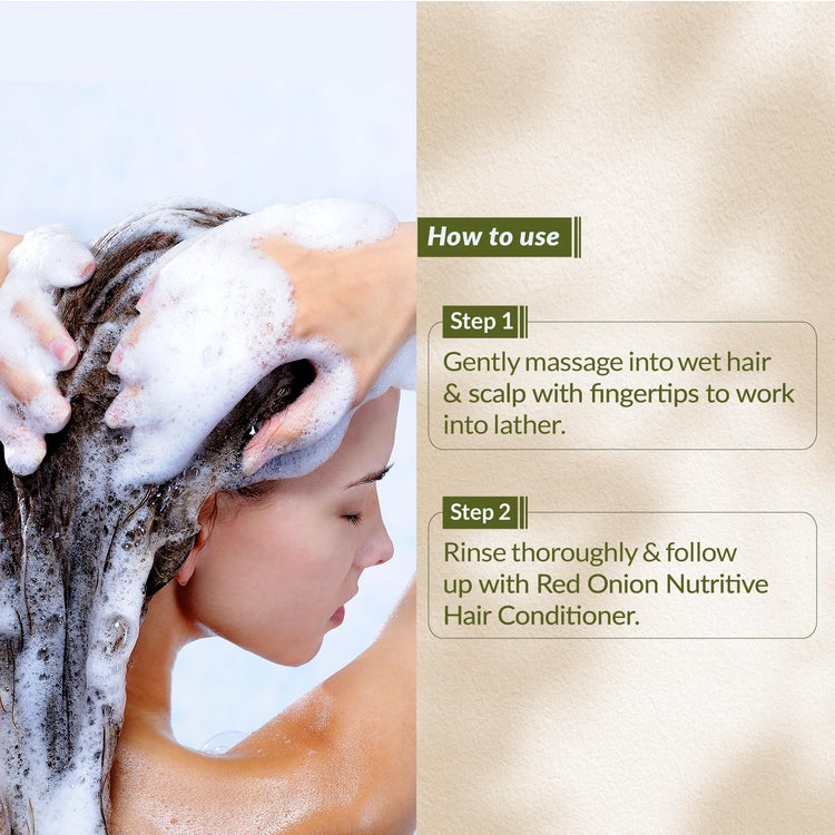 Lotus Botanicals Red Onion Hair-Fall Control Shampoo | Powerhouse of Red Onion Extracts | Prevents & Controls Hair Fall | Anti Hair Fall Shampoo | pH Balanced | No Silicon, No Toxic Chemicals | 300ml