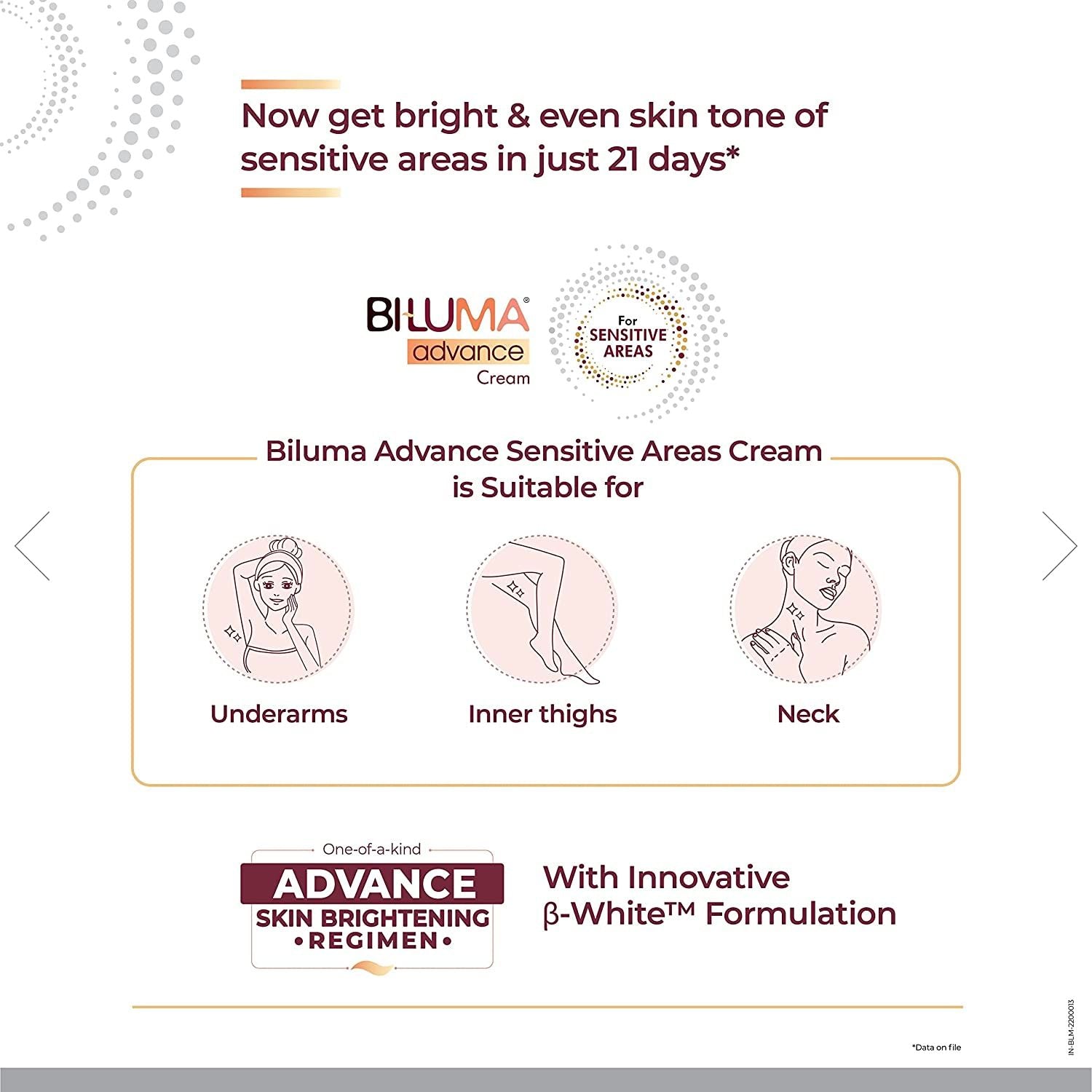 BI-LUMA Advance Sensitive Areas Brightening Cream For Even Skin Tone & Glow, Soothes Sensitive Skin, 25g