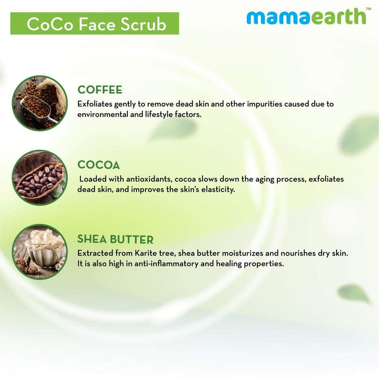 CoCo Face Scrub with Coffee and Cocoa for Rich Exfoliation - 100g