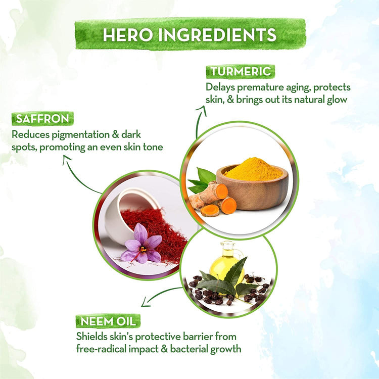 Ubtan Foaming Face Wash with Turmeric and Saffron for Tan Removal - 150ml