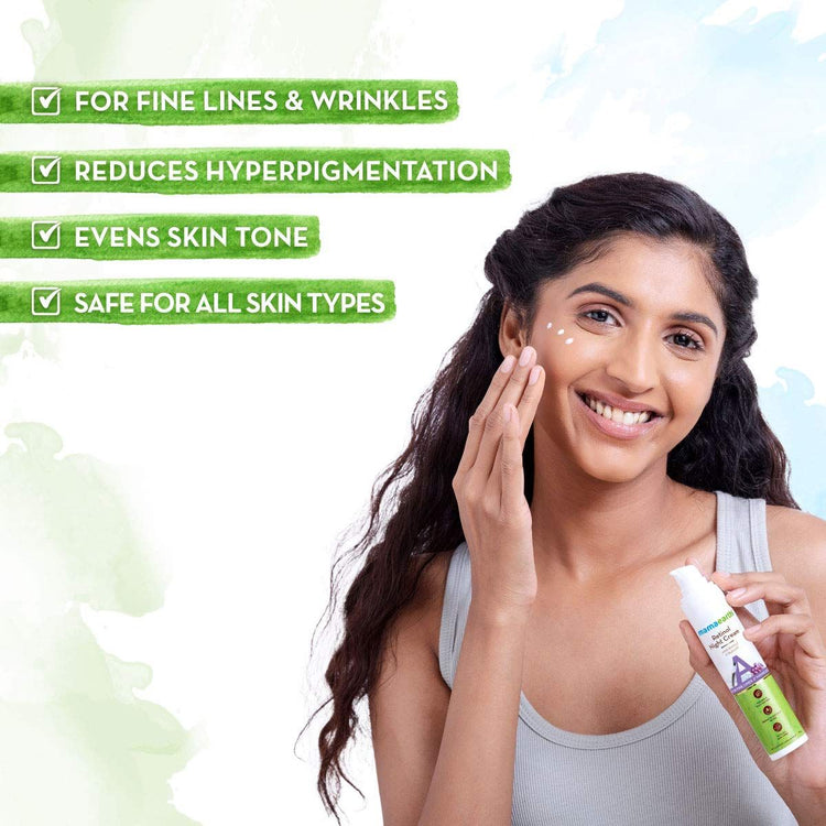 Retinol Night Cream For Women with Retinol and Bakuchi for Anti Aging, Fine Lines and Wrinkles - 50 g