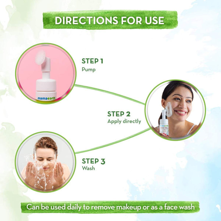 Micellar Water Foaming Makeup Remover with Rose Water and Glycolic Acid for Makeup Cleansing - 150 ml