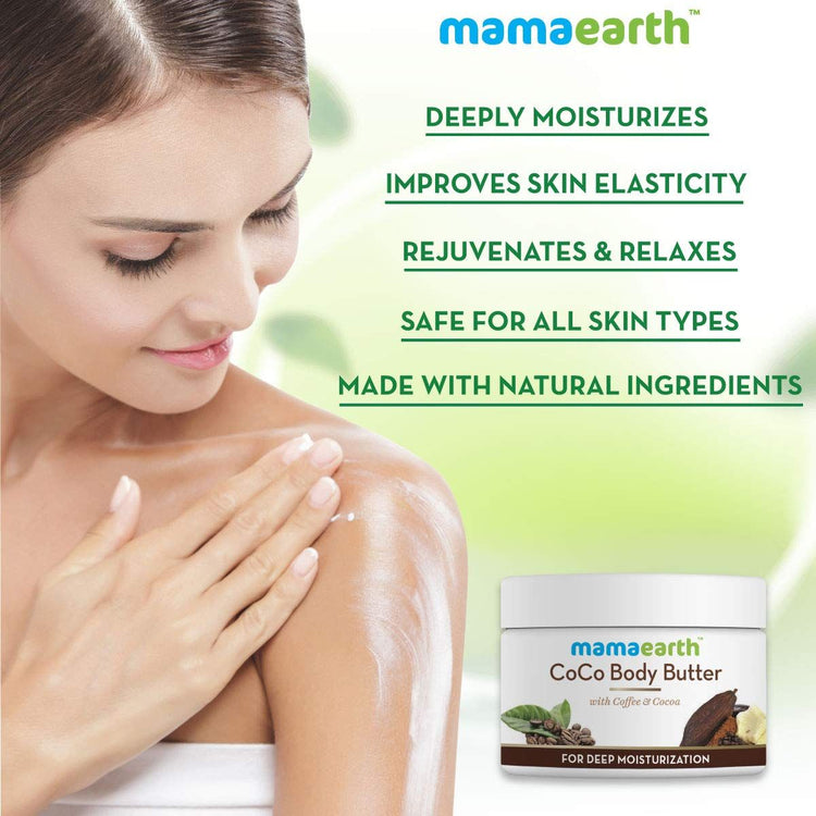 CoCo Body Butter for Dry Skin, with Coffee and Cocoa for Deep Moisturization- 200g