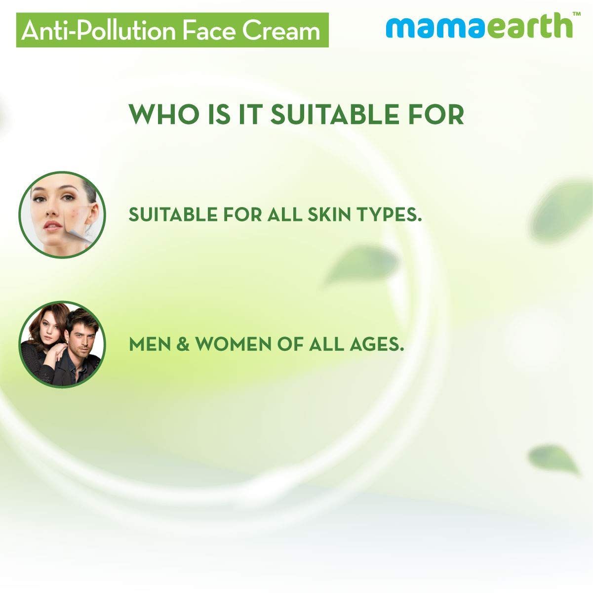 Anti-Pollution Daily Face Cream, for Dry and Oily Skin, with Turmeric and Pollustop For a Bright Glowing Skin - 80ml