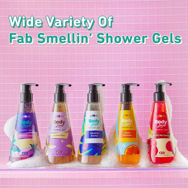 Plum BodyLovin' Hawaiian Rumba Shower Gel | Sulphate-free Bodywash for all-skin types | Fresh Aqua Fragrance for Soft Skin | Nourishing Body Cleanser for long lasting freshness | 240 ml
