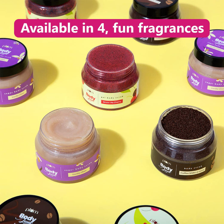 Plum BodyLovin' Drivin' Me Cherry Gel Body Scrub | Sulphate & Paraben Free | 100% Vegan | 200 g