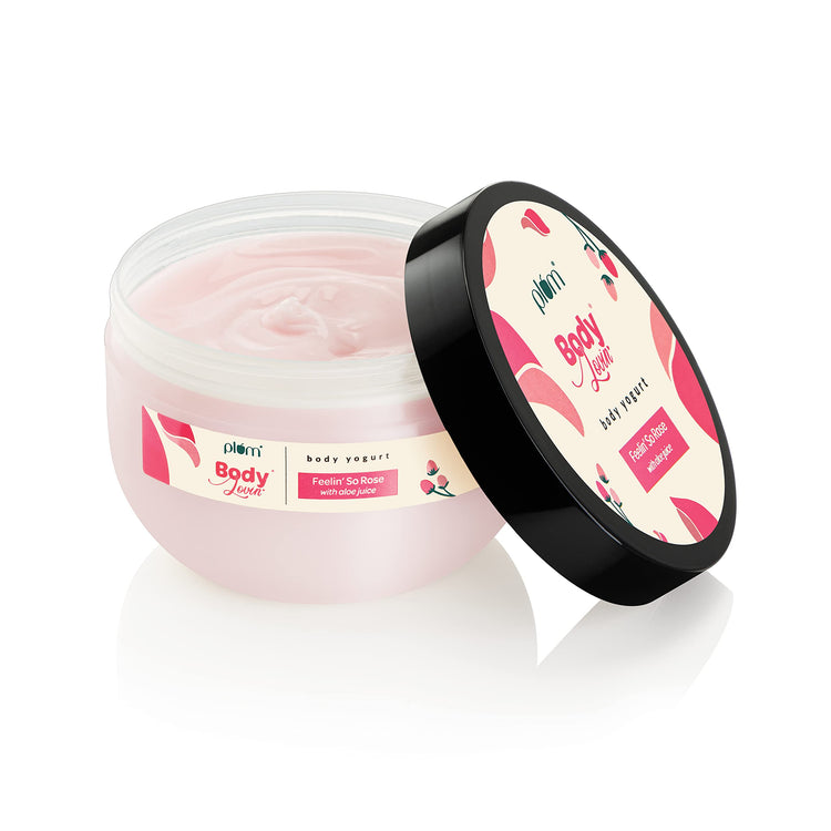 Plum BodyLovin' Feelin' So Rose Body Yogurt | Lightweight Hydration | Instant Cooling | Aloe-infused | Rose | All skin types | 100% Vegan
