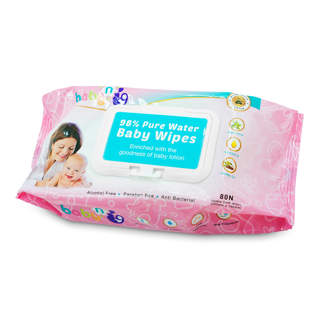 98% Pure Water Baby Wipes - Pack of 4
