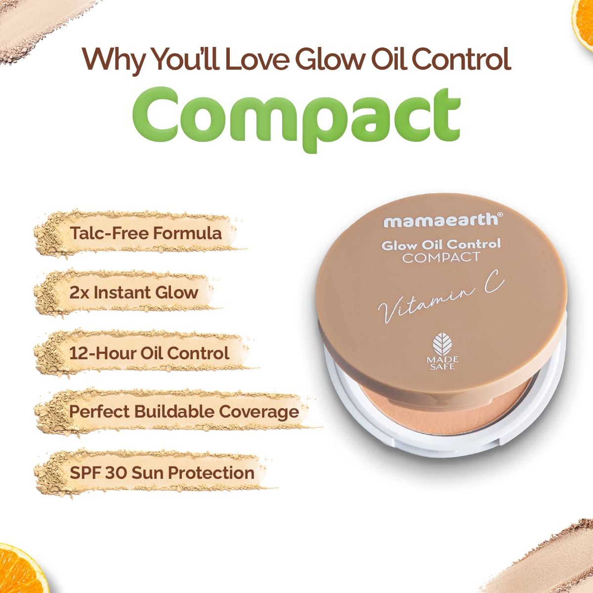 Glow Oil Control Compact With SPF 30 - 9g | Creme Glow