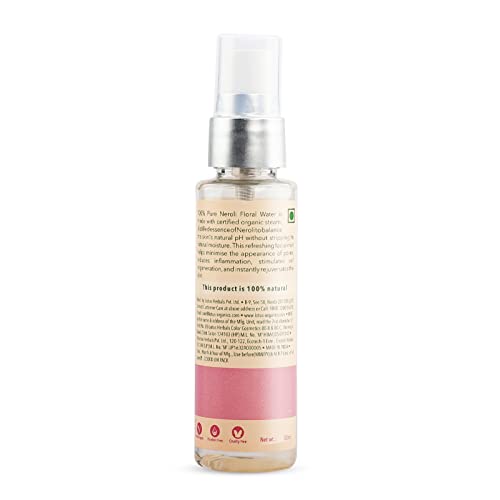 Lotus Organics+ 100% Pure Neroli Floral Water | For Sunburn Irritation & Rashes| No Preservatives & Artificial Fragrance | 100% Certified Organic Actives | All Skin Types | 50ml