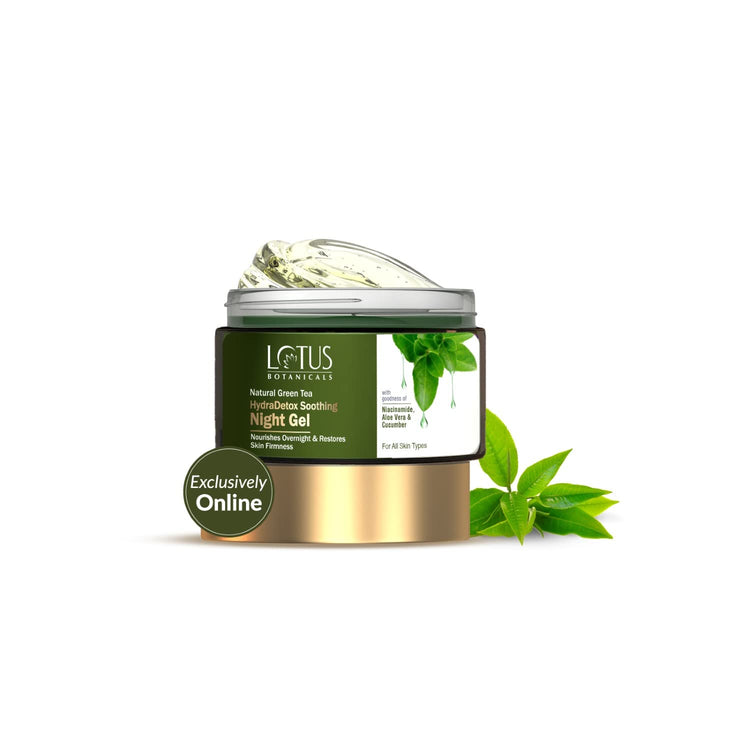 Lotus Botanicals Natural Green Tea HydraDetox Soothing Night Gel with Niacinamide 50G