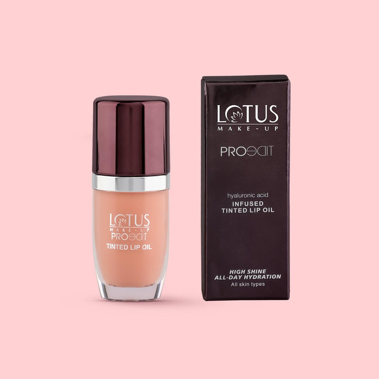 Lotus Make-Up Proedit Tinted Lip Oil Enriched with Hyaluronic Acid | Lip Treatment | Lightweight | Non-Sticky | 6.5ml (Nude, 6.5ml)