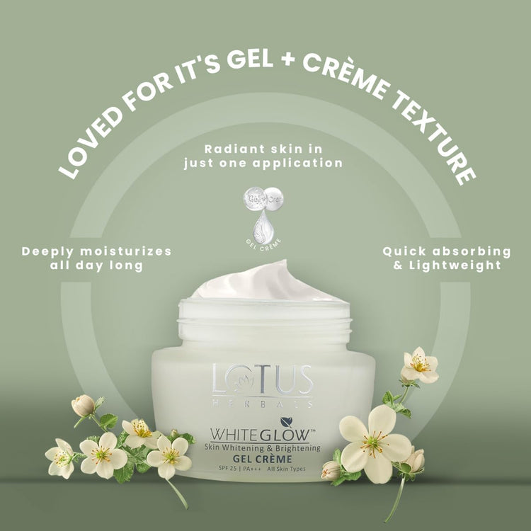 Lotus Herbals Gel Face Cream with Niacinamide and SPF-25, for all skin types, 60g