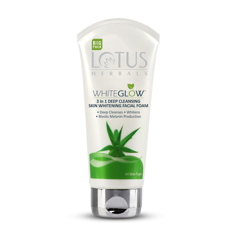 Lotus Herbals 3 in 1 Deep Cleansing Facial Foam | Face Wash for Women & Men | Blocks Melanin Production | Acne-Control & Oil-Control | Fades Dark Spots ||200g