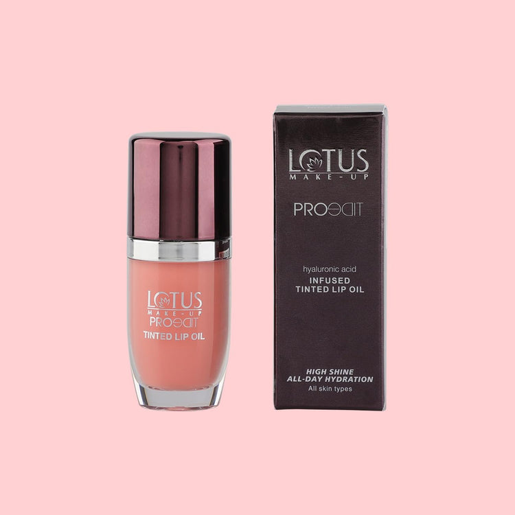 Lotus Make-Up Proedit Tinted Lip Oil Enriched with Hyaluronic Acid | Lip Treatment | Lightweight | Non-Sticky | 6.5ml (Peach, 6.5ml)