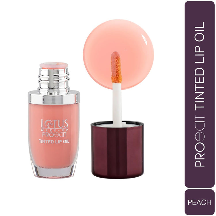 Lotus Make-Up Proedit Tinted Lip Oil Enriched with Hyaluronic Acid | Lip Treatment | Lightweight | Non-Sticky | 6.5ml (Peach, 6.5ml)