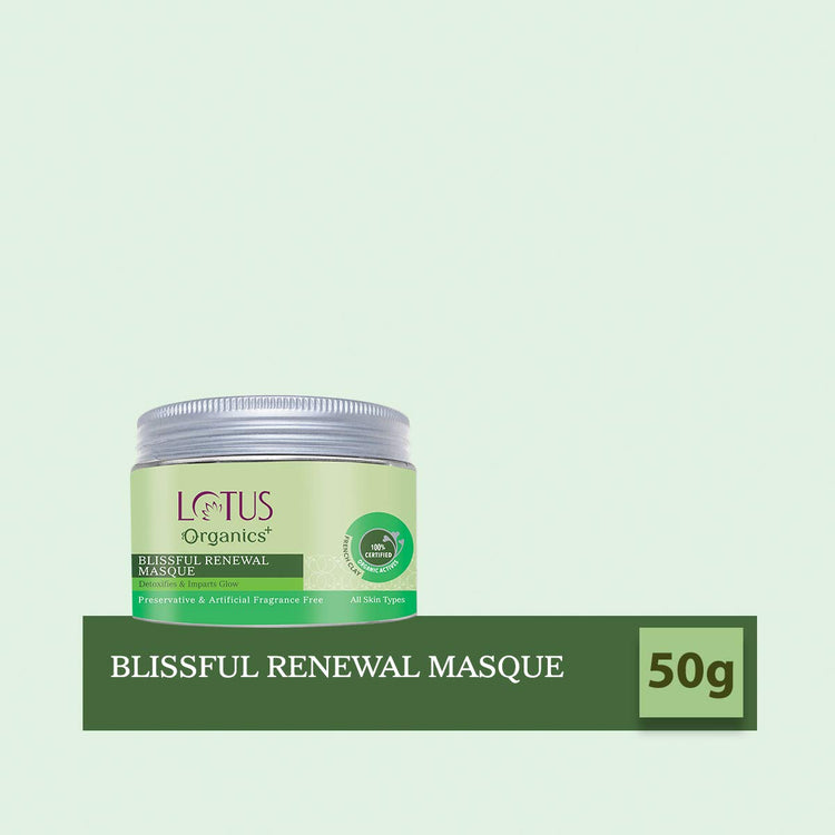 Lotus Organics+ Blissful Renewal Face Mask | For Skin Detoxification & Natural Glow | All Skin Types | 50g