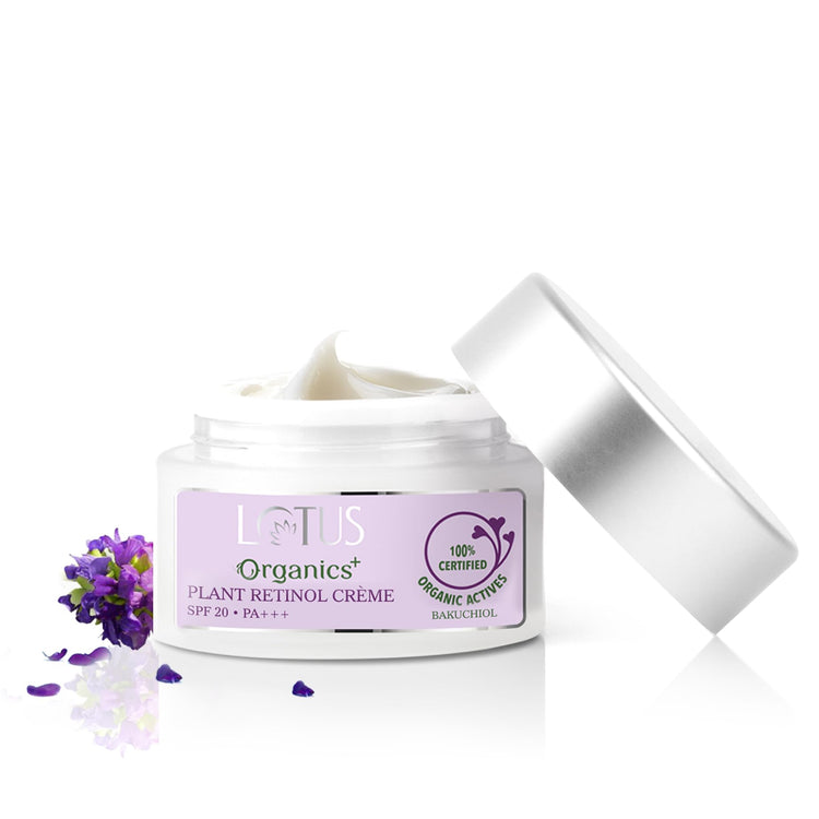 Lotus Organics+ Bakuchiol Plant Retinol Face Cream | Reduces Fine Lines & Wrinkles | Anti-Ageing | 100% Certified Organic Bakuchiol | All Skin Types | For women and Men|50g