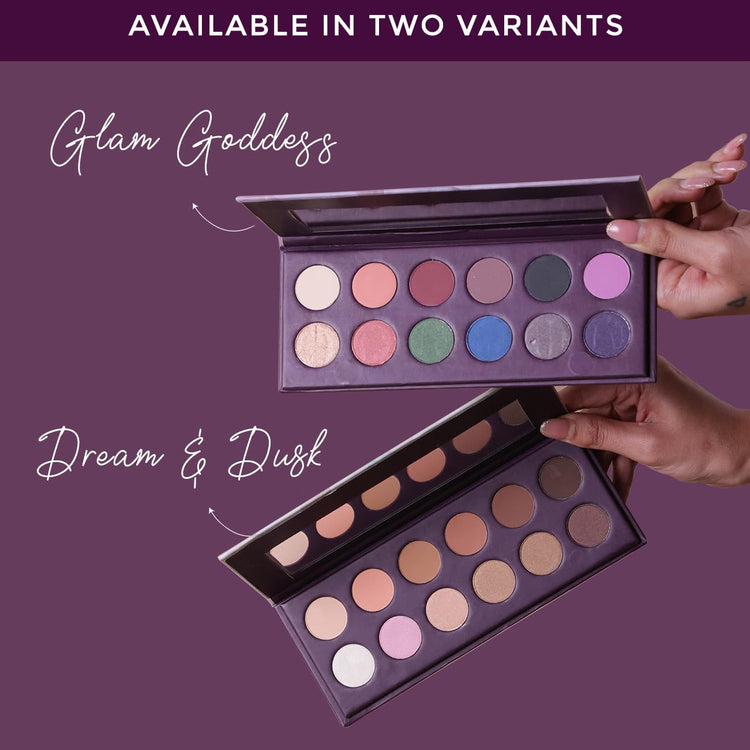 Lotus Make-Up Proedit Eye Primer Infused EyeShadow Palette Glam Goddess| Highly Pigmented| Blendable| 12 Shades|16.8g
