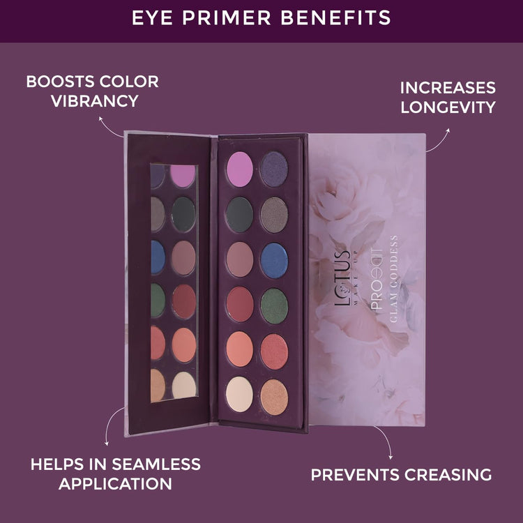 Lotus Make-Up Proedit Eye Primer Infused EyeShadow Palette Glam Goddess| Highly Pigmented| Blendable| 12 Shades|16.8g