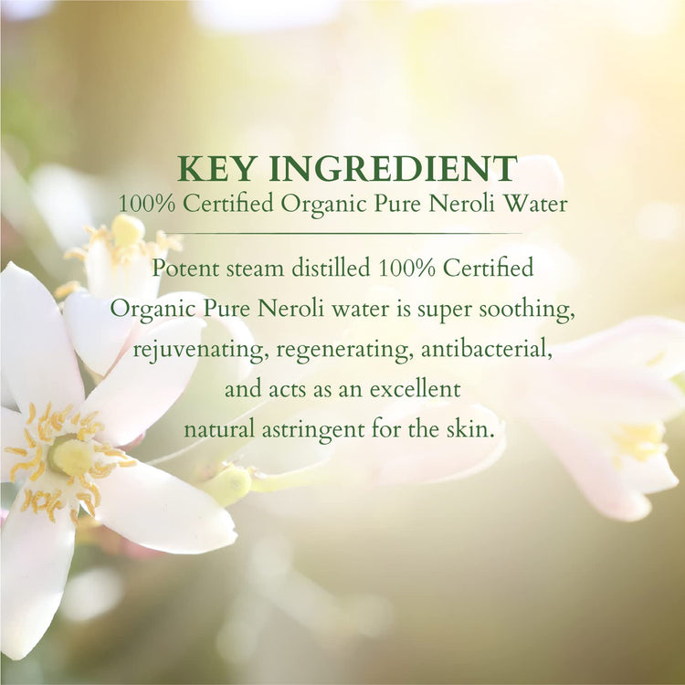 Lotus Organics+ 100% Pure Neroli Floral Water | For Sunburn Irritation & Rashes| No Preservatives & Artificial Fragrance | 100% Certified Organic Actives | All Skin Types | 50ml