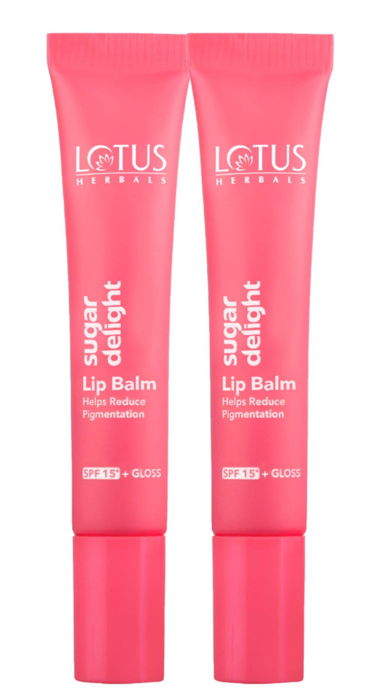 Lotus Herbals Sugar Delight Lip Balm with SPF 15 for Dry and Chapped Lips (Pink, 10gm)(PACK OF 2)