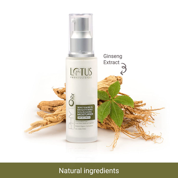 Lotus Professional PHYTORX WHITENING & BRIGHTENING NOURISHING MOISTURISER SPF 25 PA+++ | Brightens skin | Sun Protection | Cruelty Free | 50ml