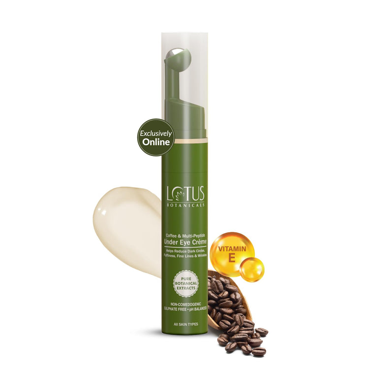 LOTUS BOTANICALS Coffee And Multi-Peptide Under Eye Crème With Vitamin E 15Ml, Liquid