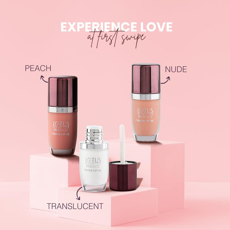 Lotus Make-Up Proedit Tinted Lip Oil Enriched with Hyaluronic Acid | Lip Treatment | Lightweight | Non-Sticky | 6.5ml (Peach, 6.5ml)