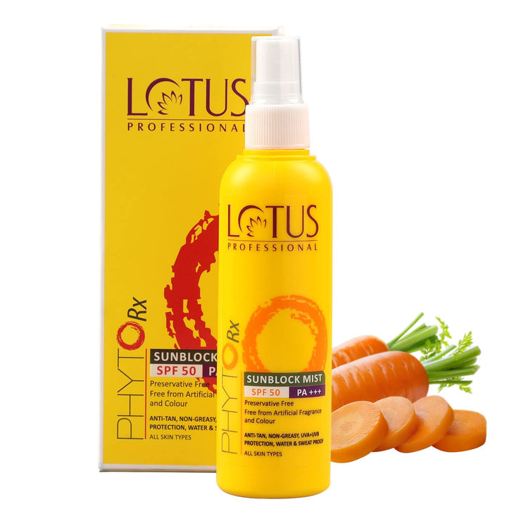 Lotus Professional PHYTORx SUNBLOCK MIST/Sunscreen Spray SPF 50 PA+++ | Non greasy finish | High Sun Protection | Damaged skin | Cruelty Free | 100ml