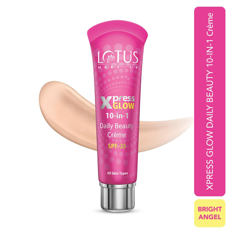 Lotus Makeup Xpress Glow 10 In 1 Daily Beauty Cream, Bright Angel, SPF 25, 30g