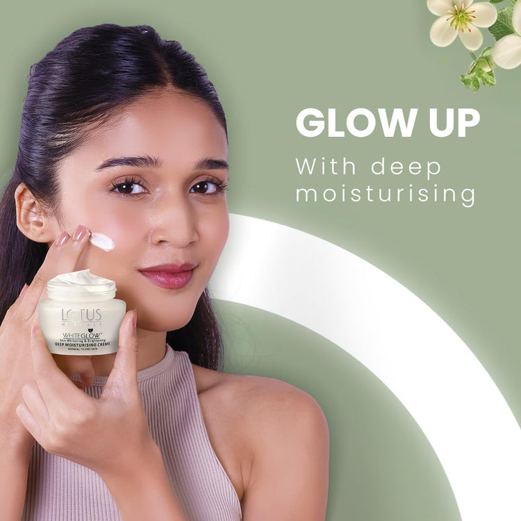 Lotus Herbals WhiteGlow Deep Moisturising cream, SPF 20, Face cream for Dry skin, 60g