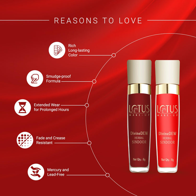 Lotus Make-Up Divine Dew Herbal Sindoor (Love Drop (Red - 21R), 8g (Pack of 1))