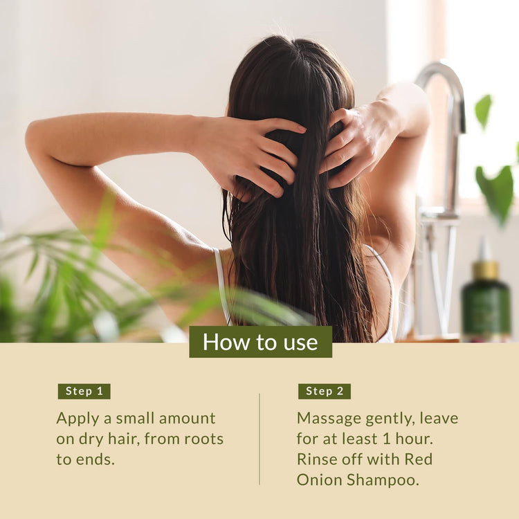 Lotus Botanicals Red Onion Hair Fall Control Hair Oil | Mineral Oil, Silicon & Chemical Free | All Hair Types | 200ml